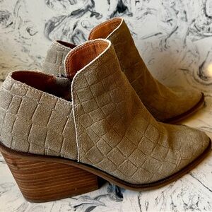 Lucky Brand Olive Green Soft Leather Booties